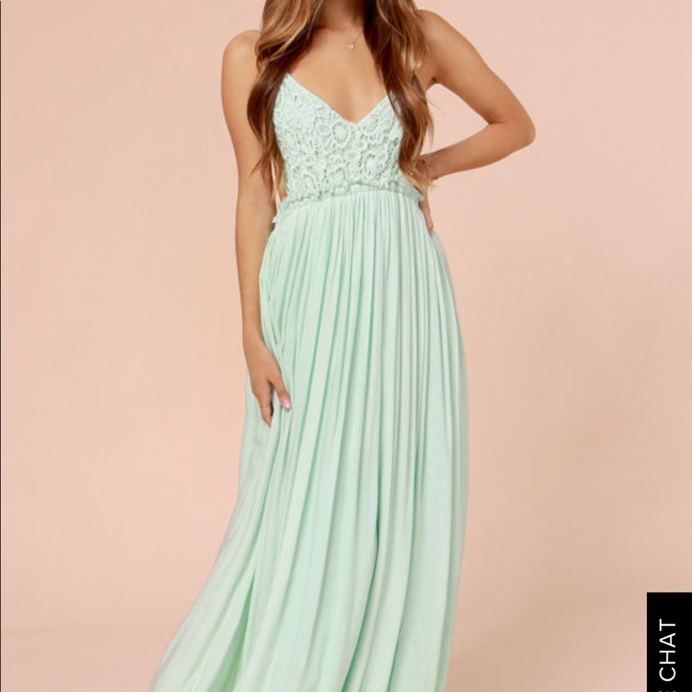 Mint boho maxi dress